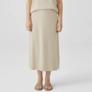 Eileen Fisher Beige Ribbed Skirt - Size L